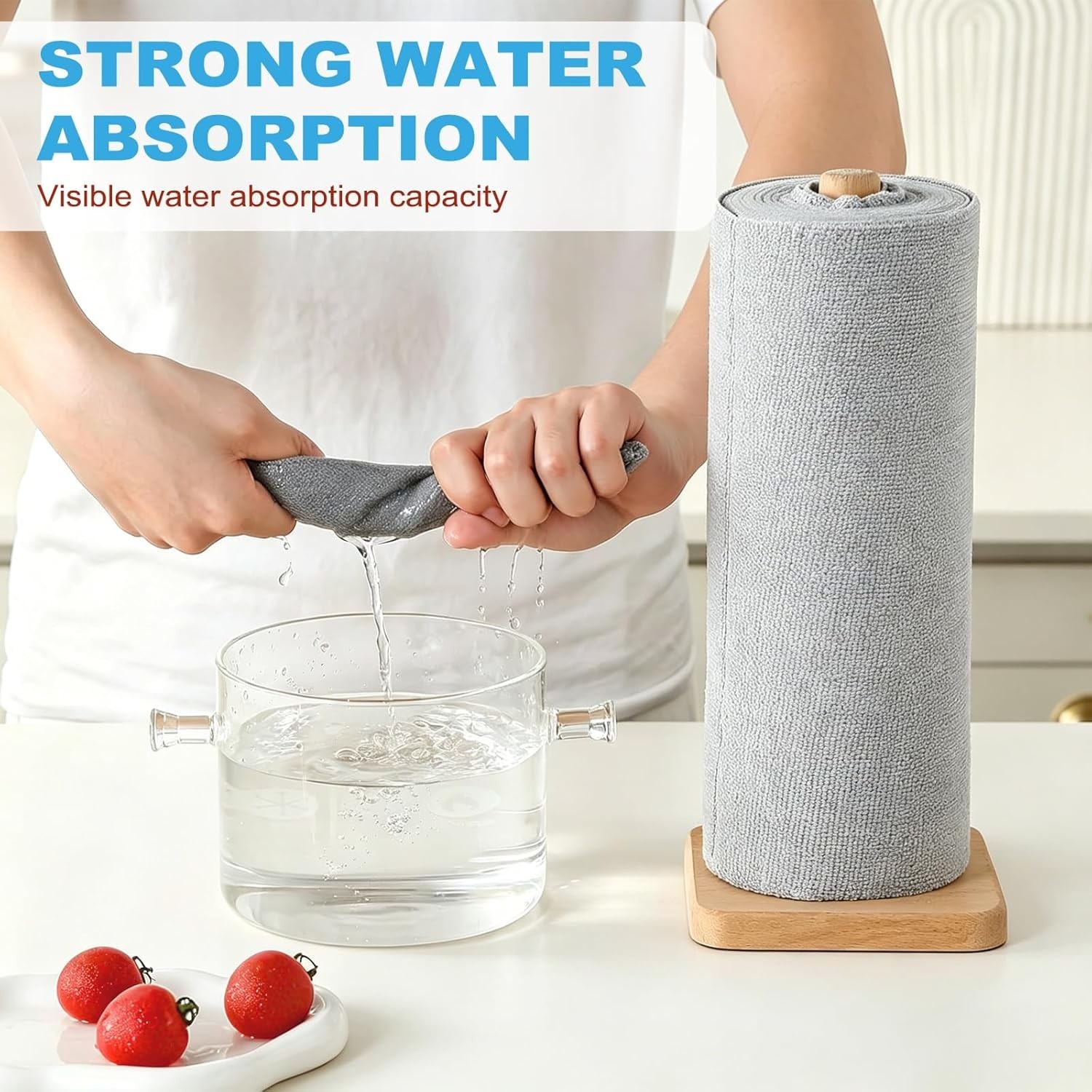 55 Pack Microfiber Cleaning Cloth Roll, Tear Away Reusable Paper Towels, 11″ …