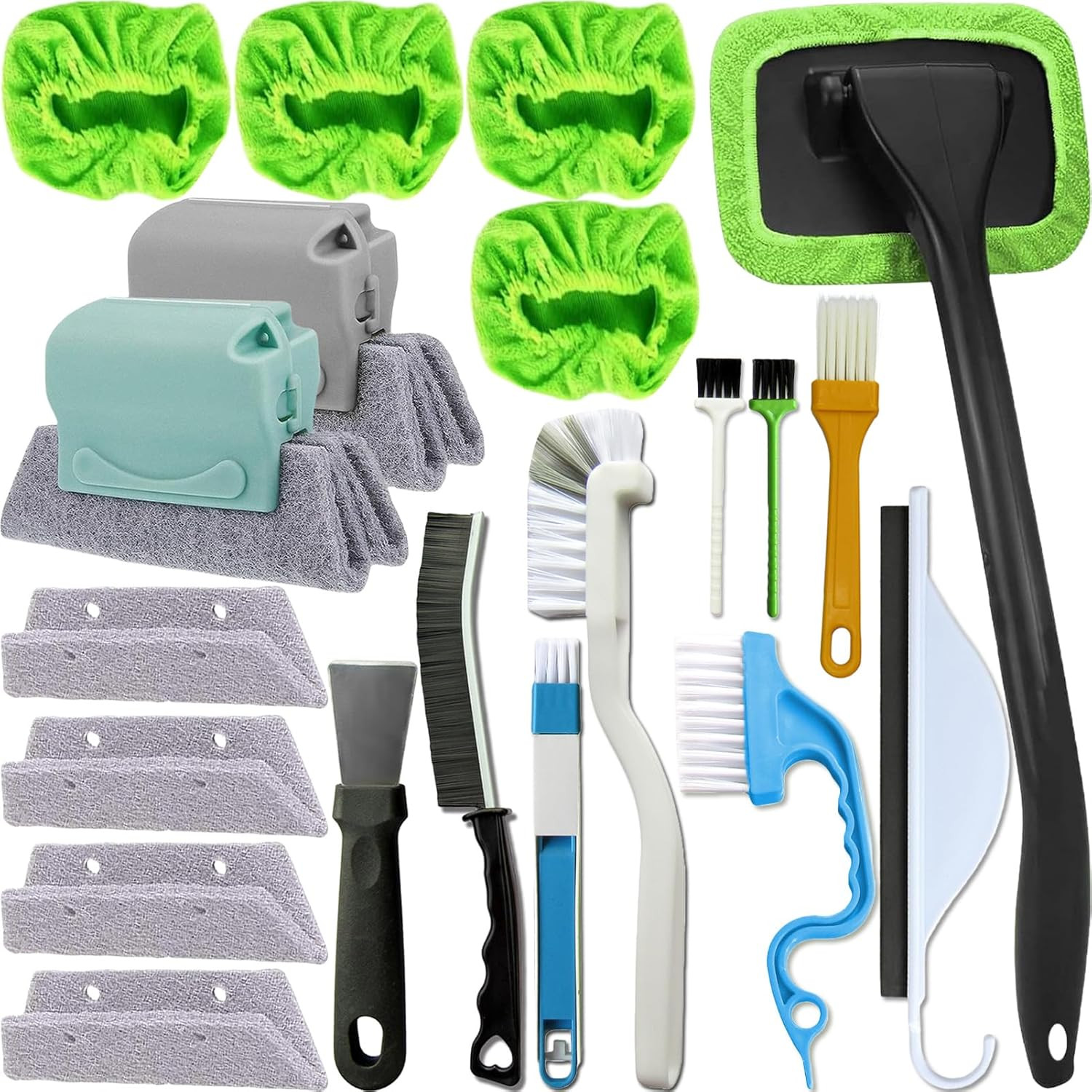 CRAFNEW Small Window Track Cleaning Kit, 20Pcs Multi-Purpose Household Cleaning
