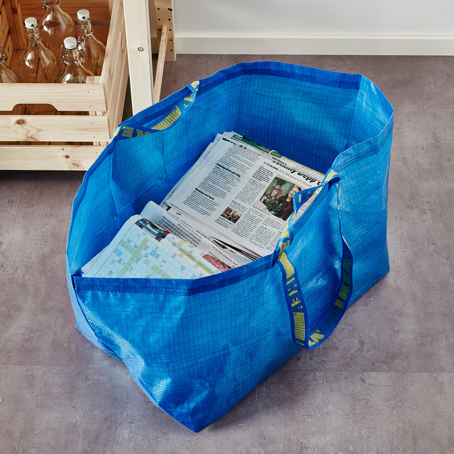 2PC IKEA Large Blue Shopping Bag Laundry Grocery Storage Durable-19Gal