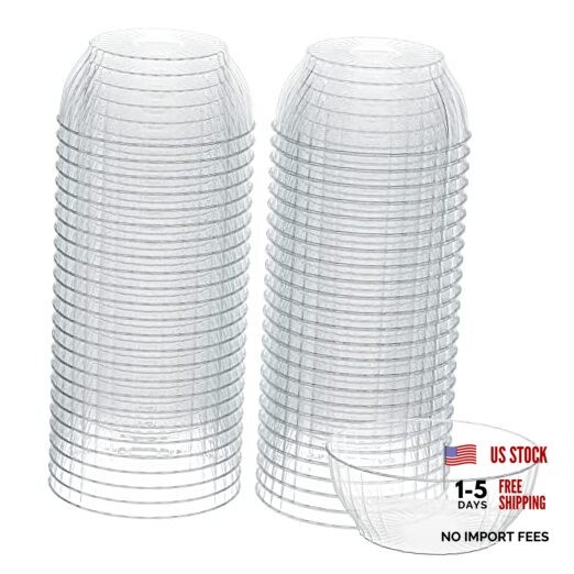 6 Oz Clear Plastic Small Bowls – 50 Pack Disposable Heavy Duty 6 OZ 50.0
