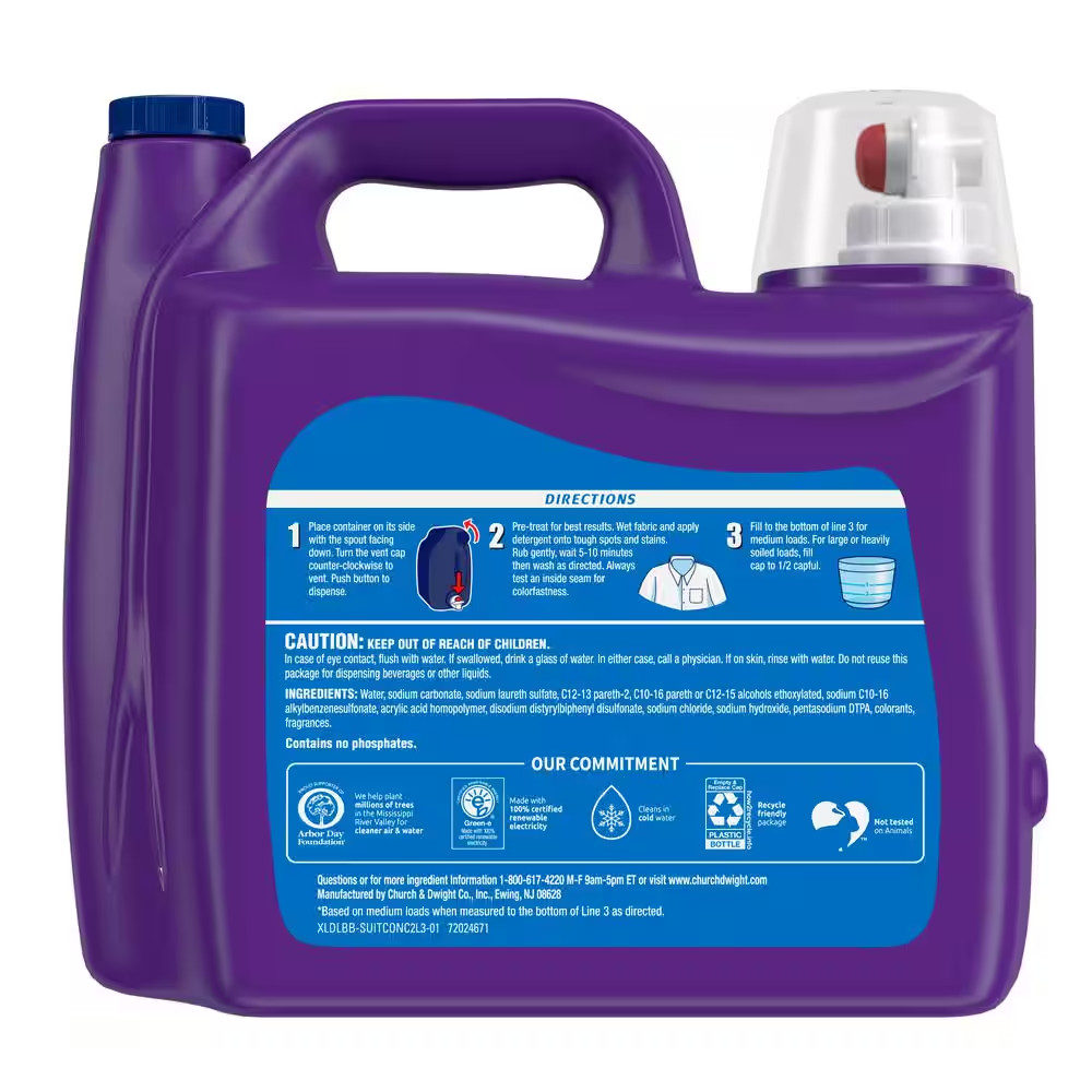 Xtra Liquid Laundry Detergent Tropical Passion Scent 172Loads HE Compatible 2-Pk