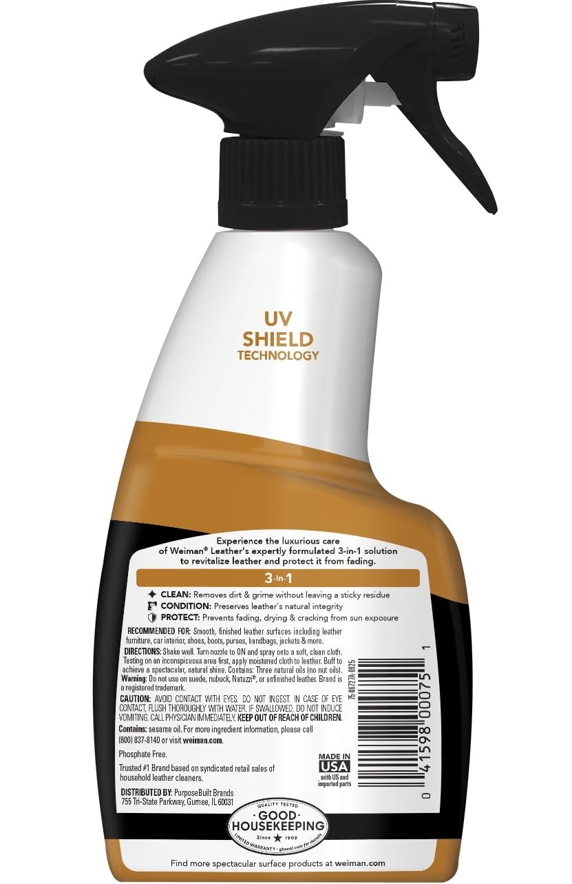 Leather Cleaner & Conditioner – Cleans, Restores, Protects, UV Shield, 2 Pack fo