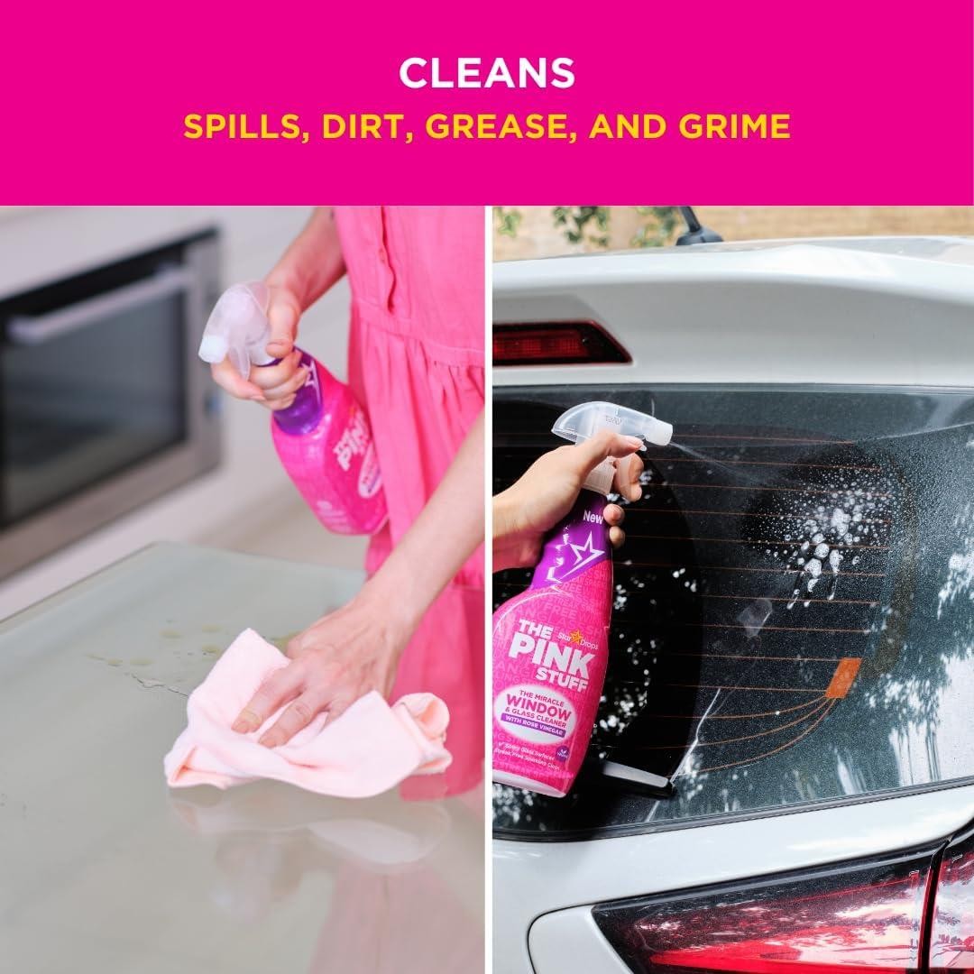 The Pink Stuff Window & Glass Cleaner with Rose Vinegar, 25.4oz Spray – 82384