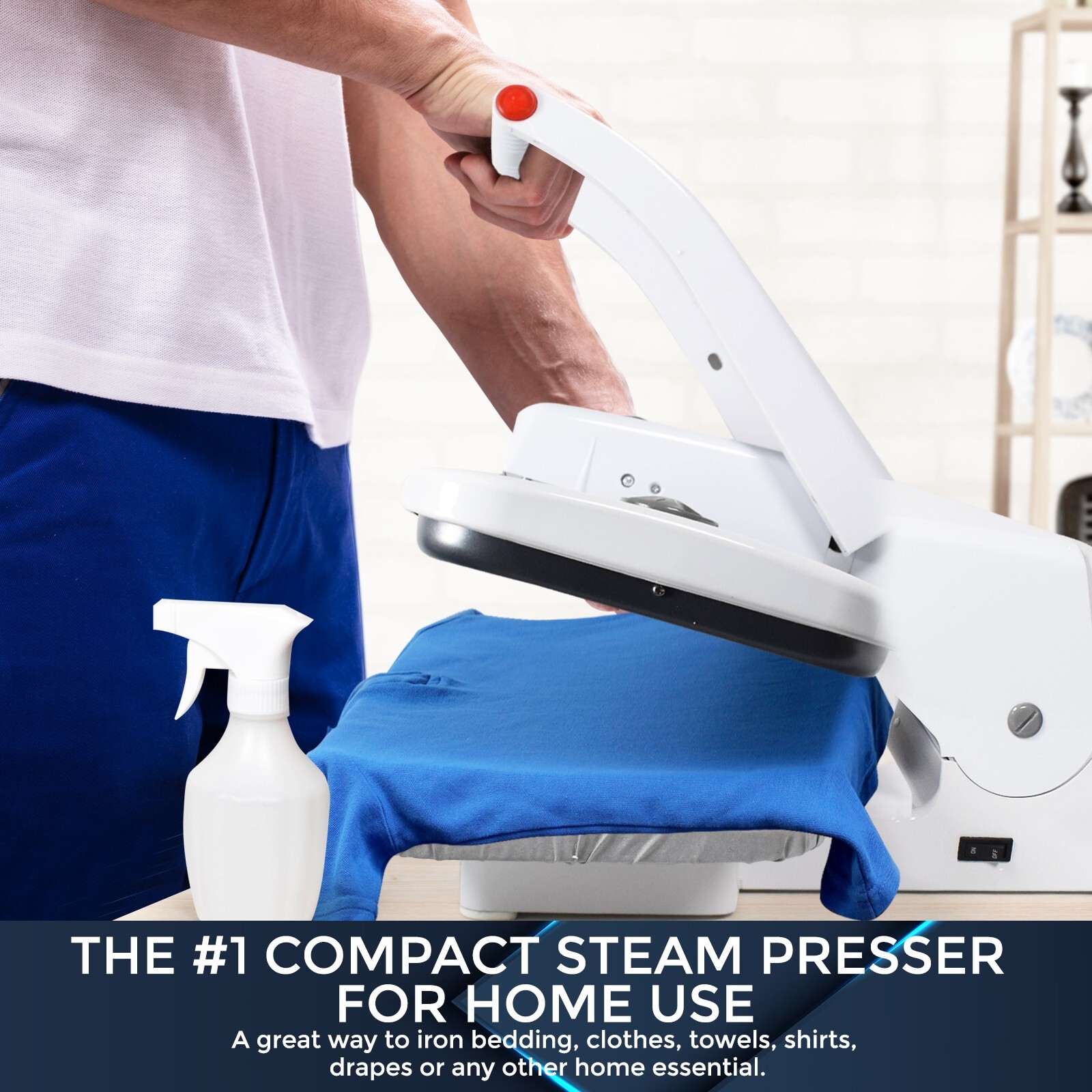 Home Steam Press Laundry Ironing Press Clothing Press Compact With Stand