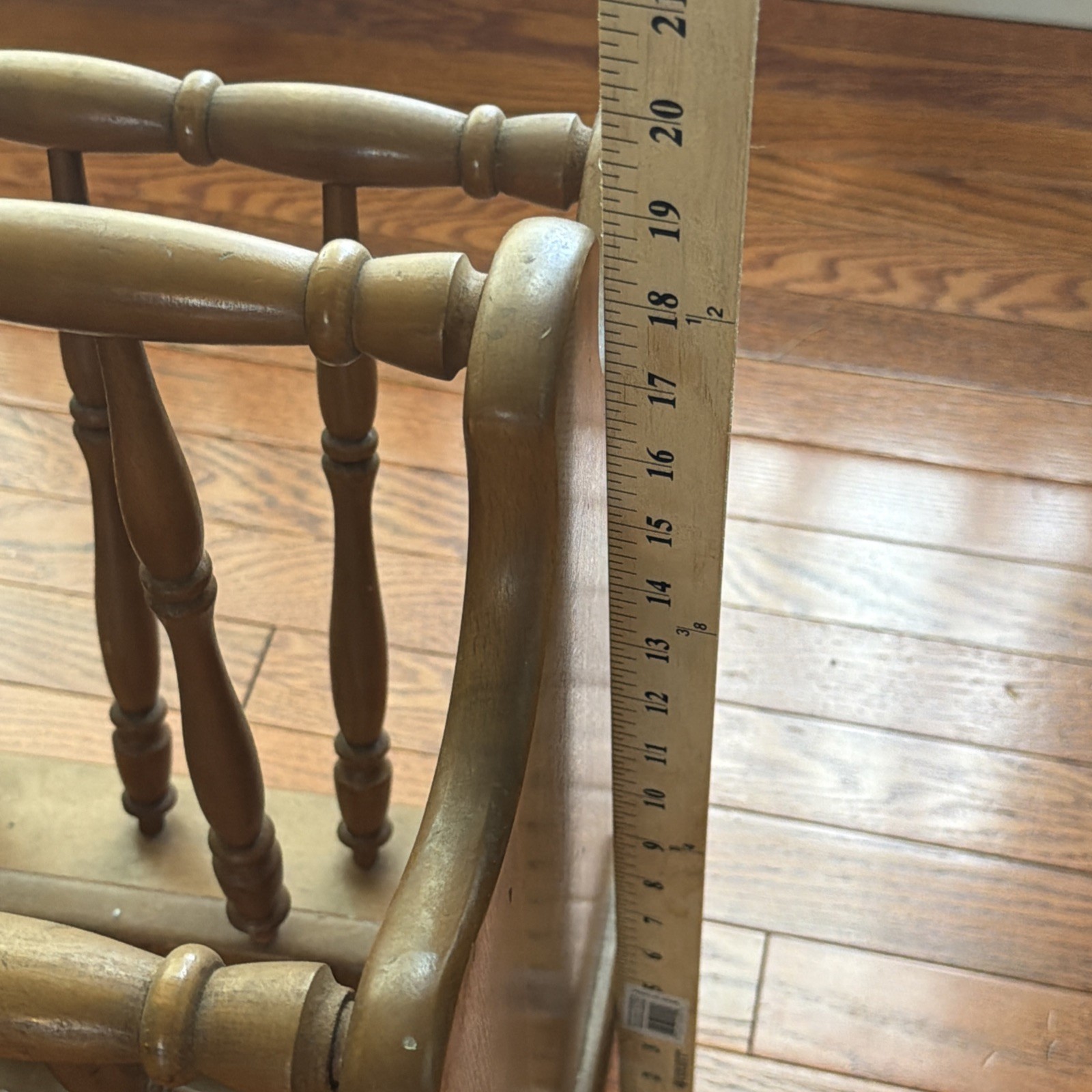 Vintage Magazine Rack Solid Wood Spindle Heavy Sturdy MCM Made In Japan
