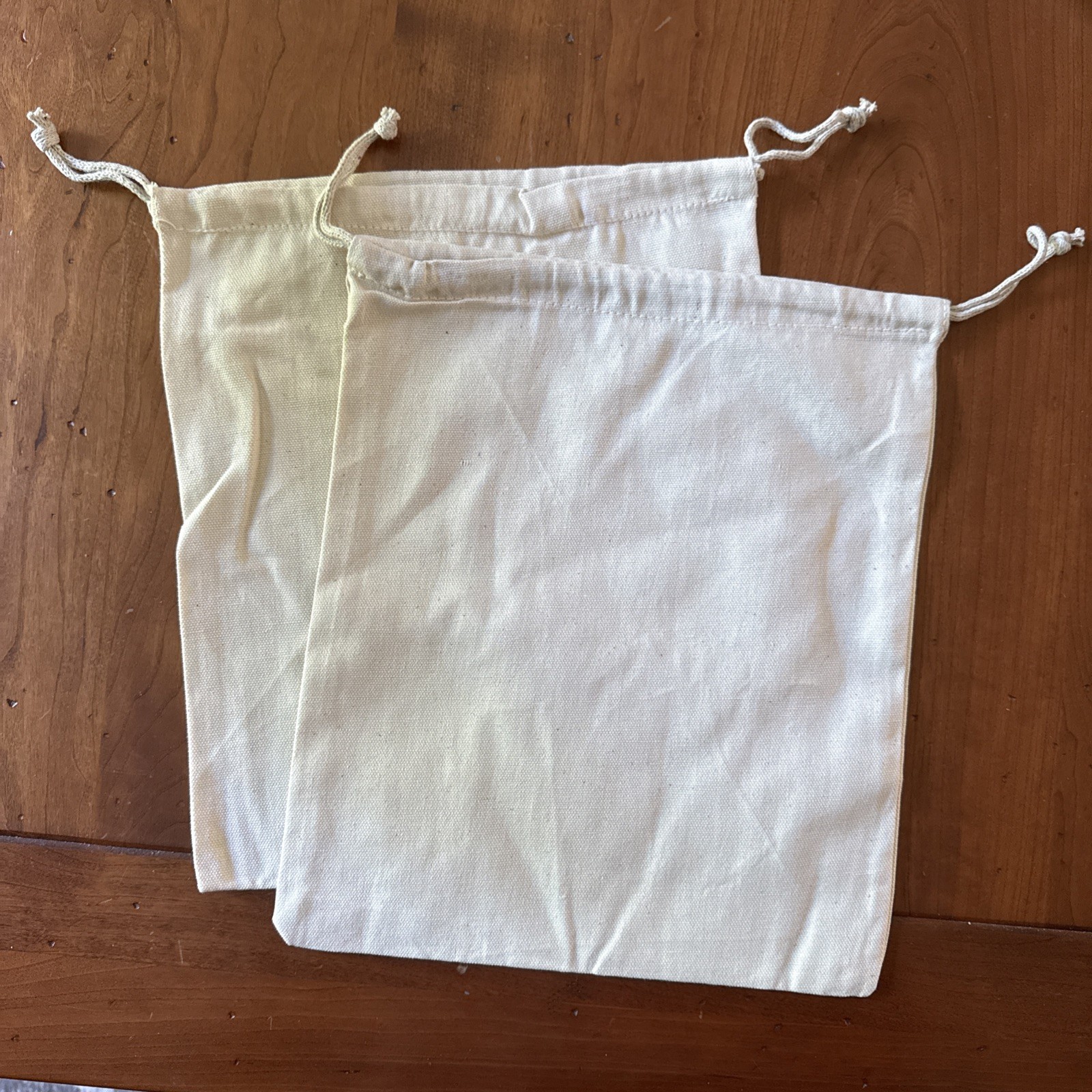 Premium Canvas Cotton Double Drawstring Reusable Muslin Bags 10×12, QTY2