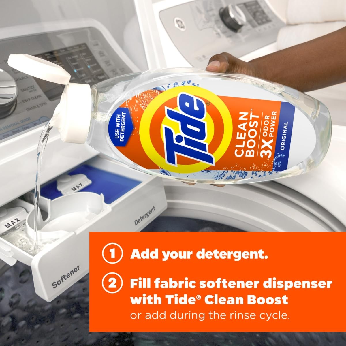 Tide Deep Cleansing Fabric Rinse with 3X Odor 48 Fl Oz (Pack of 1), ash