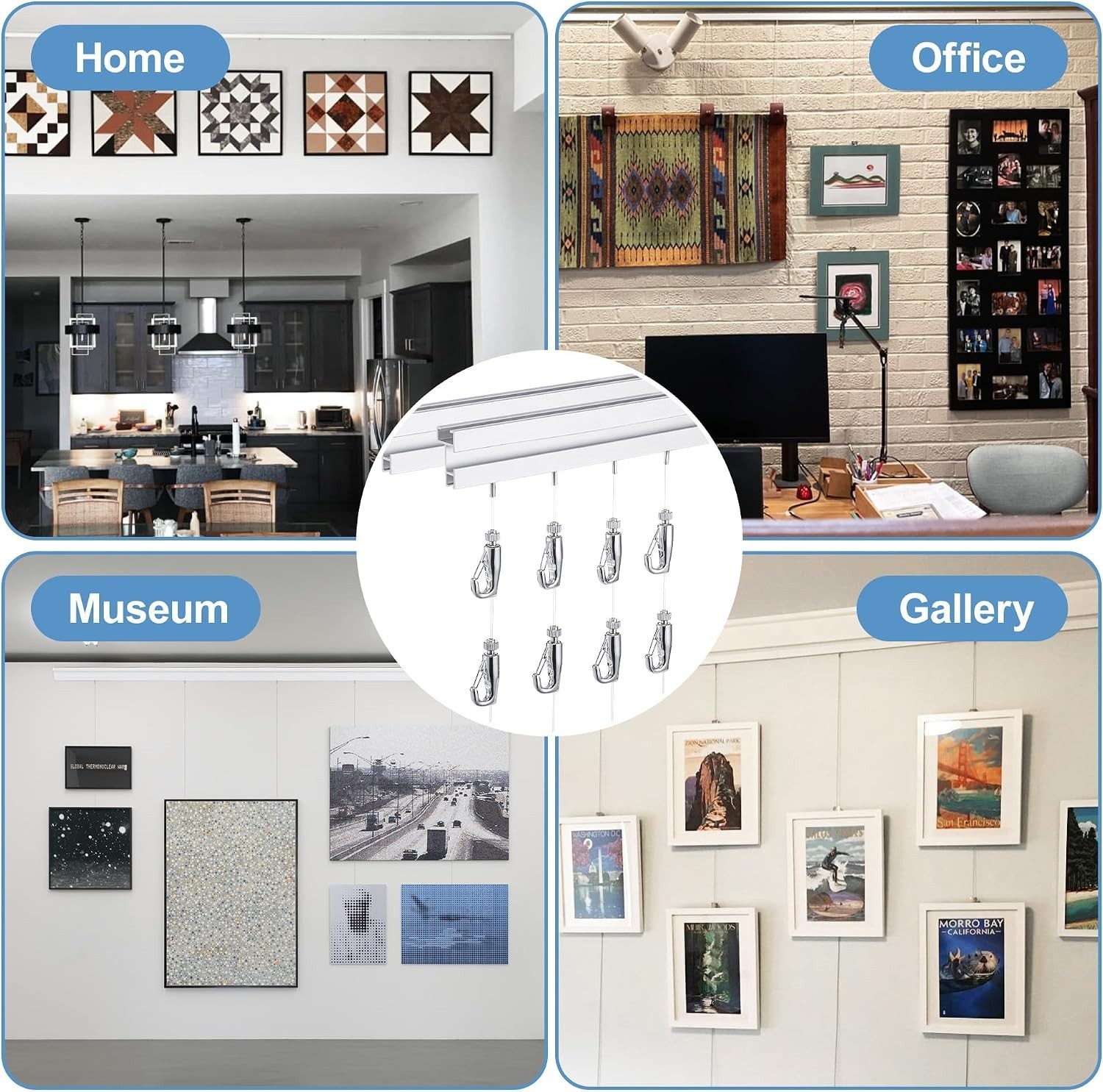 Elegant 47 Inch Picture Rail System for Gallery & Home – Adjustable & Versatile