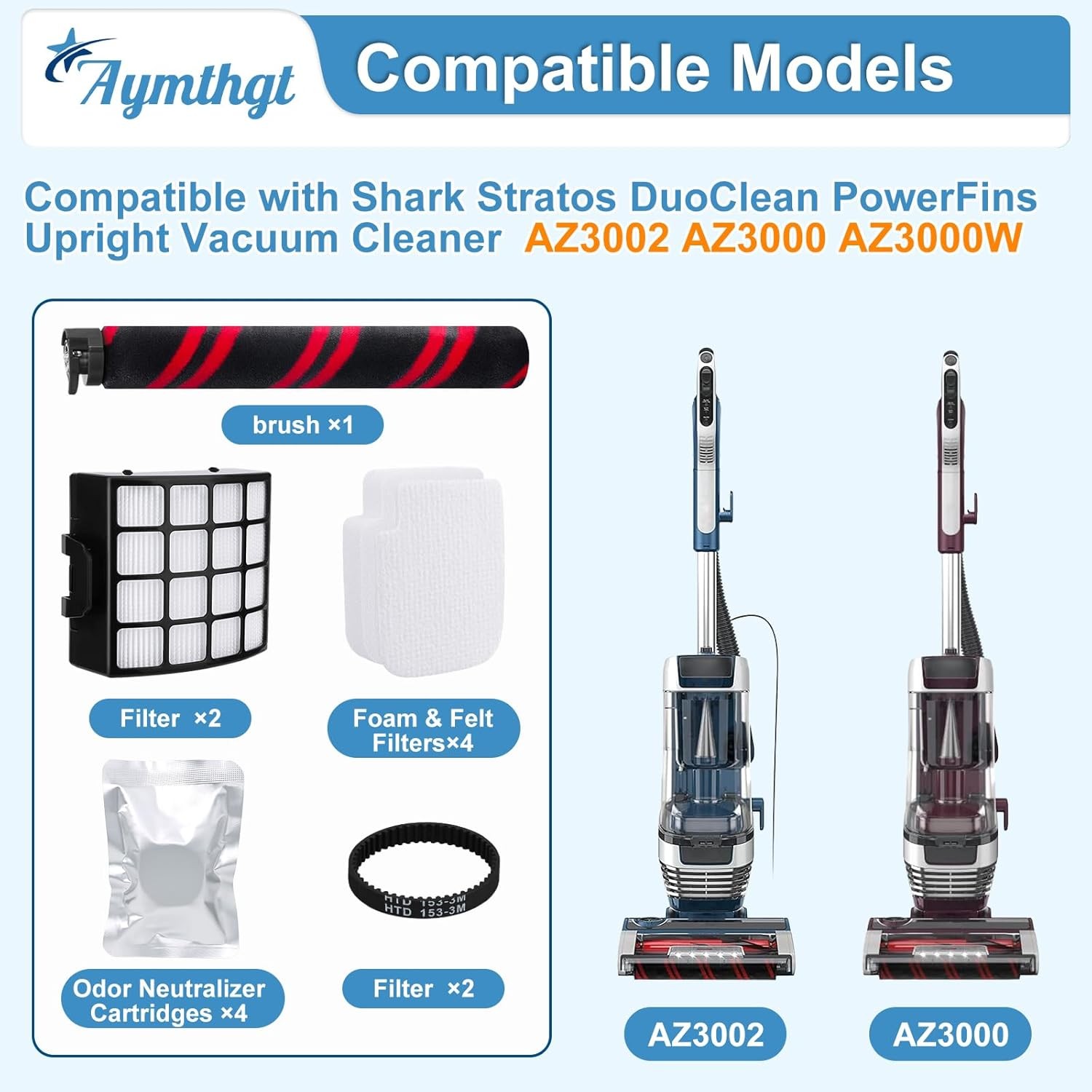 AZ3002 Brush Roller Filter Replacement Parts for Shark Stratos DuoClean