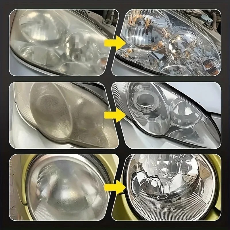 Car Headlight Restoration Polishing Kit – Scratch Remover & Oxidation Cleaner
