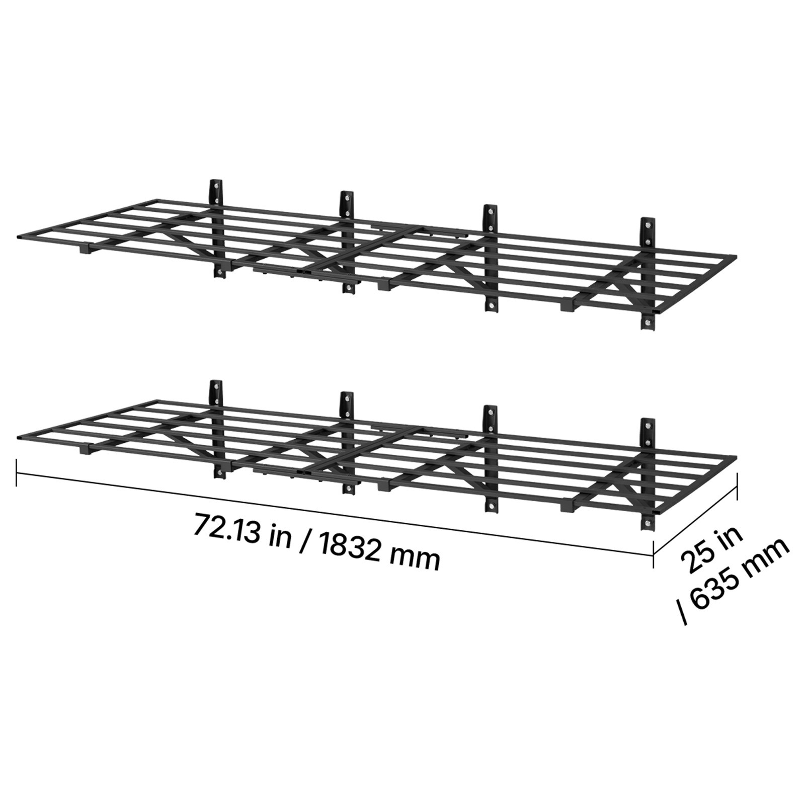 Uimoso 4-Piece 2 x 3ft Wall Shelving, 1600 lbs Capacity, Garage Storage Solution