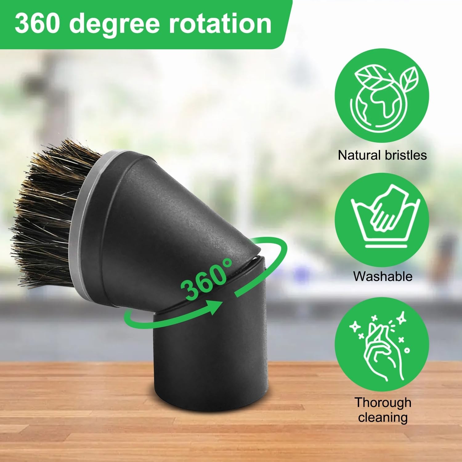 2-Piece 35mm Vacuum Attachments Set – Soft Bristles, Abrasion-Resistant, Strip R