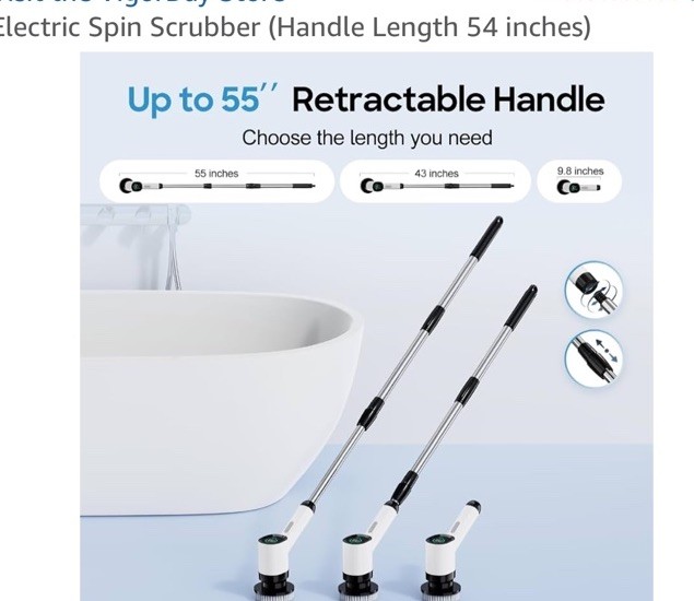 Electric Spin Scrubber for Cleaning Bathroom Cordless Cleaning Brush Power Sc…