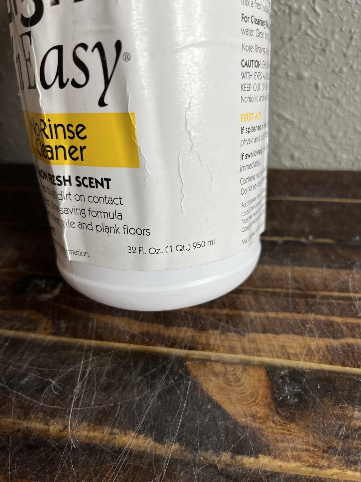 Congoleum Bright ‘N Easy No-Rinse Cleaner 32oz Lemon Scent for Resilient Floors