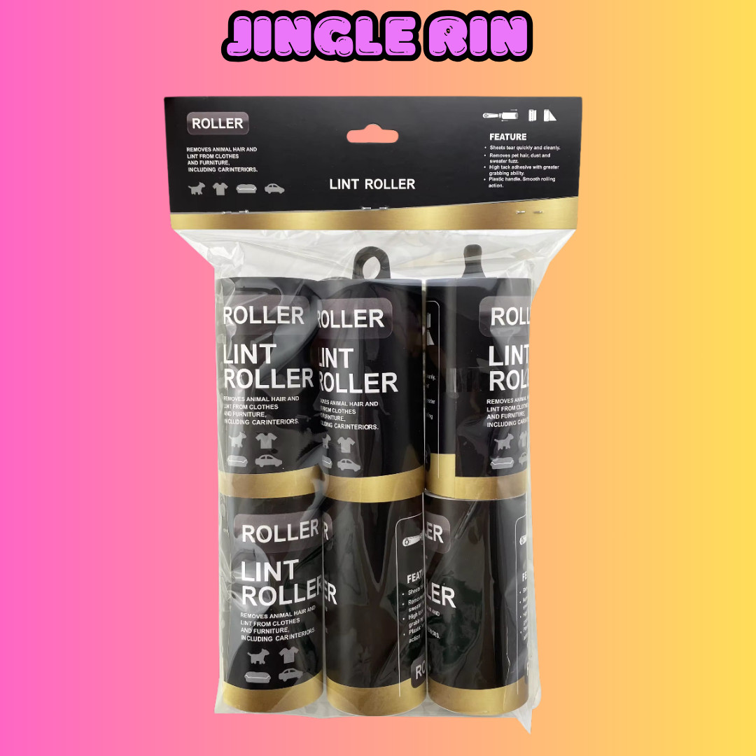 6 STICKY LINT ROLLERS AND 2 BRUSH HAIR REMOVAL GLOVES FREE SHIPPING