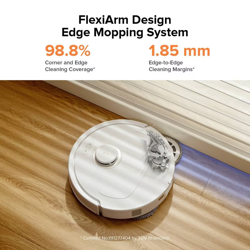 Roborock Qrevo Pro Cordless Robot Vacuum and Mop 6.5″ Cleaning Path White