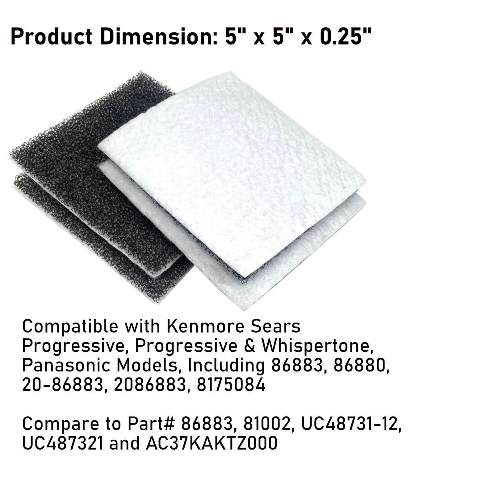 MaximalPower Filter for Panasonic/ Kenmore CF1,CF-1 Chamber Vacuum Dual sides