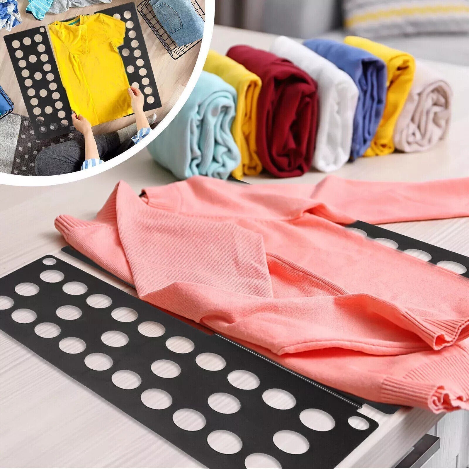 Clothes Folder Folding Board Laundry Organizer T-Shirt Fast Fold Flip Adjustable