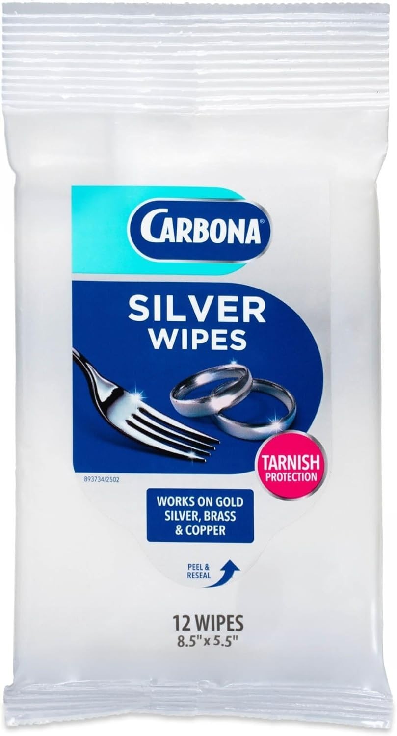 12 Count Metal Cleaner Wipes for Silver, Brass, Gold, and Copper Surfaces