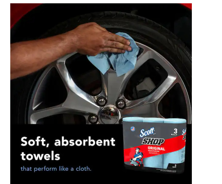 Blue 1-Ply 9X11 Shop Towel Cleaning Wipes (3-Pack Bundle of 10)