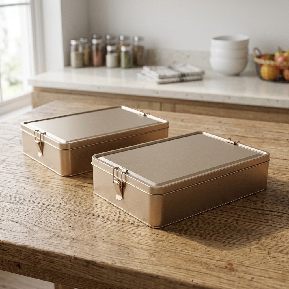 Rectangular Iron Boxes for Organizing For Home Garden Garage 30x20x6.5cm