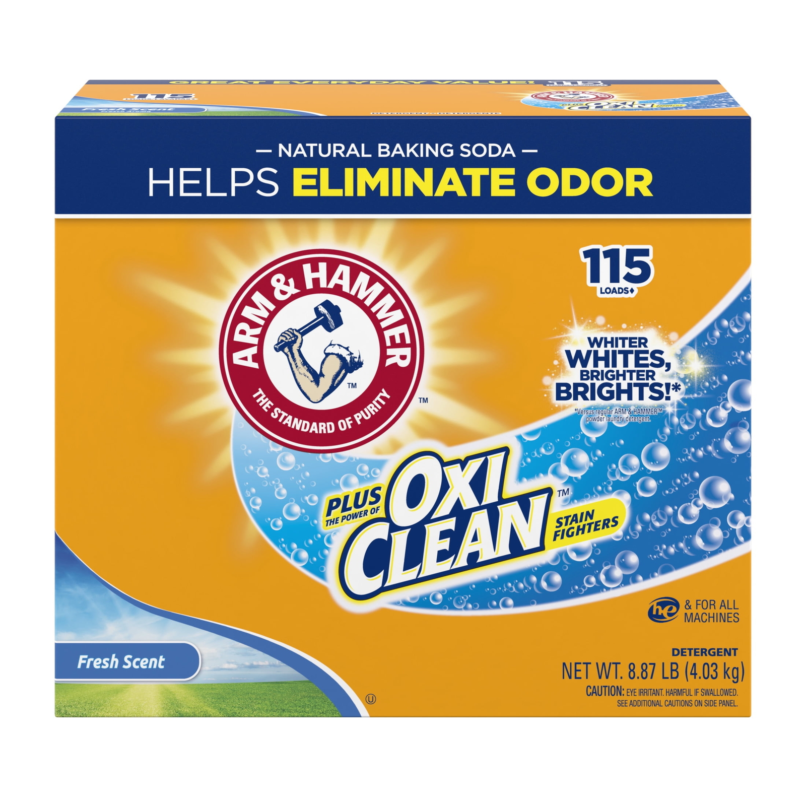 Plus OxiClean Powder Laundry Detergent, Fresh Scent, 115 Loads