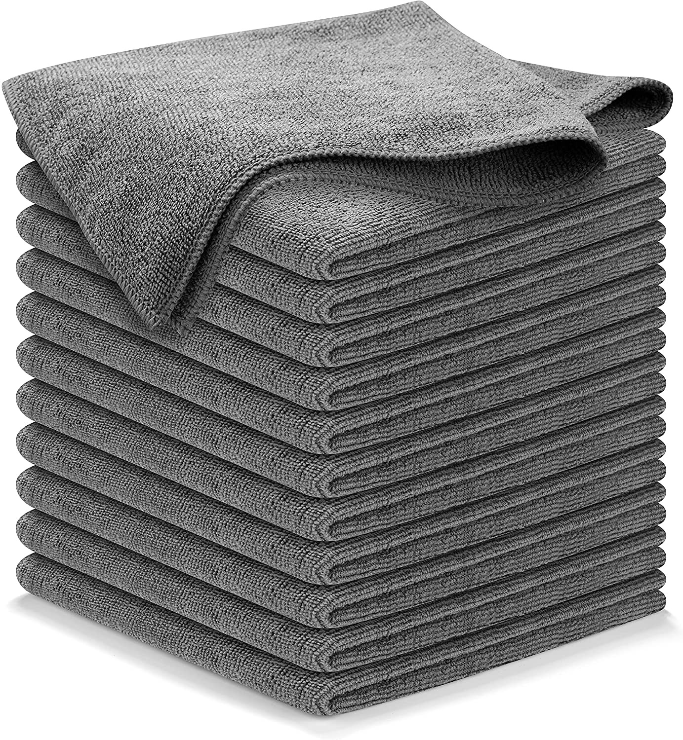 Microfiber Cleaning Cloth Grey – 12 Pcs (12.5″X12.5″) – High Performance – 1200