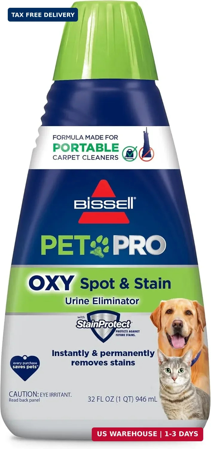 Bissell PET PRO OXY Spot & Stain Formula for Portable Carpet Cleaners, 32 oz., 2