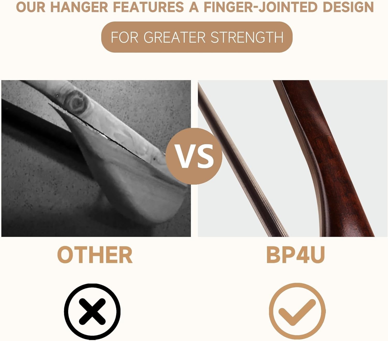 BP4U 2-12pk 17.5″ Wooden Wide Shoulder Suit/Coat Hangers for Men’s Clothes/Pants