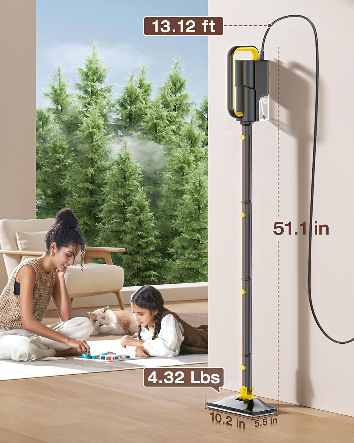 10-in-1 Steam Mop with Detachable Handheld Steamer,350ml Tank, 10s Heat-Up, 2…