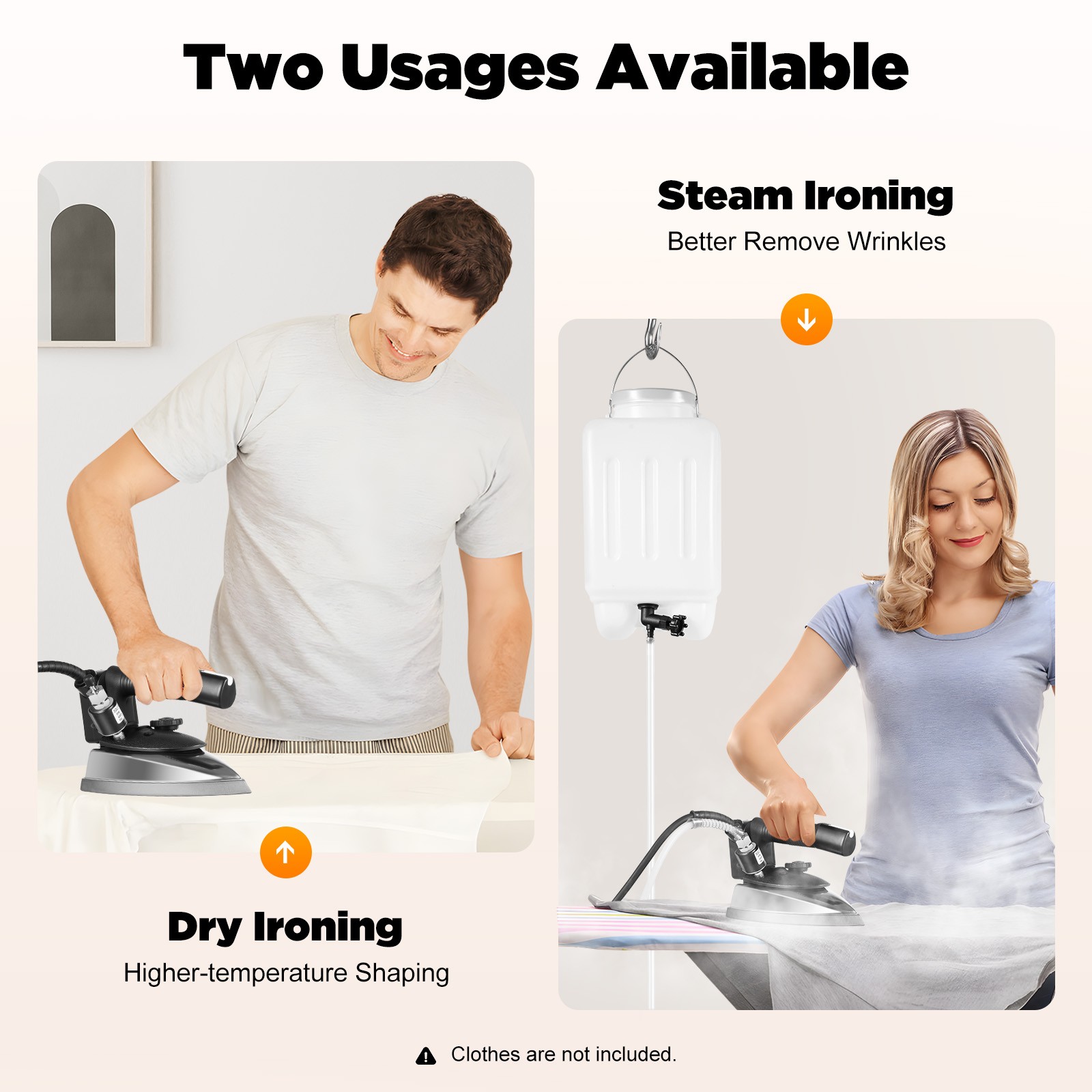 Gravity Feed Steam Iron Powerful Super Hot 1000W Steam Iron with 3L tank US .