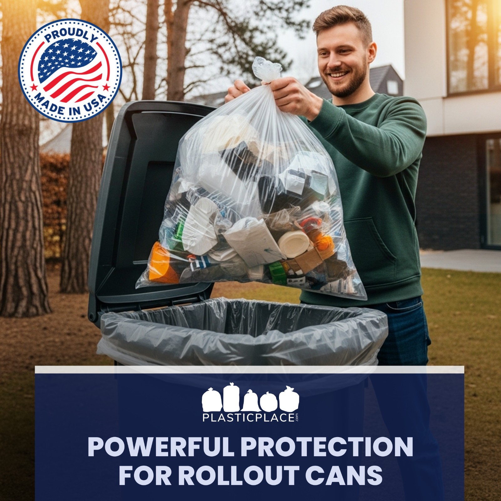 Plasticplace 95-96 Gallon Trash Bags – Clear, Case of 50 Garbage Bags