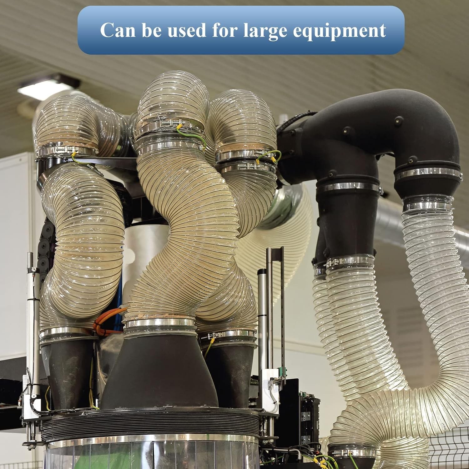 Efficient 4 Inch 50 Ft Dust Collection Fume Hose with Clamps for Clean Workshops