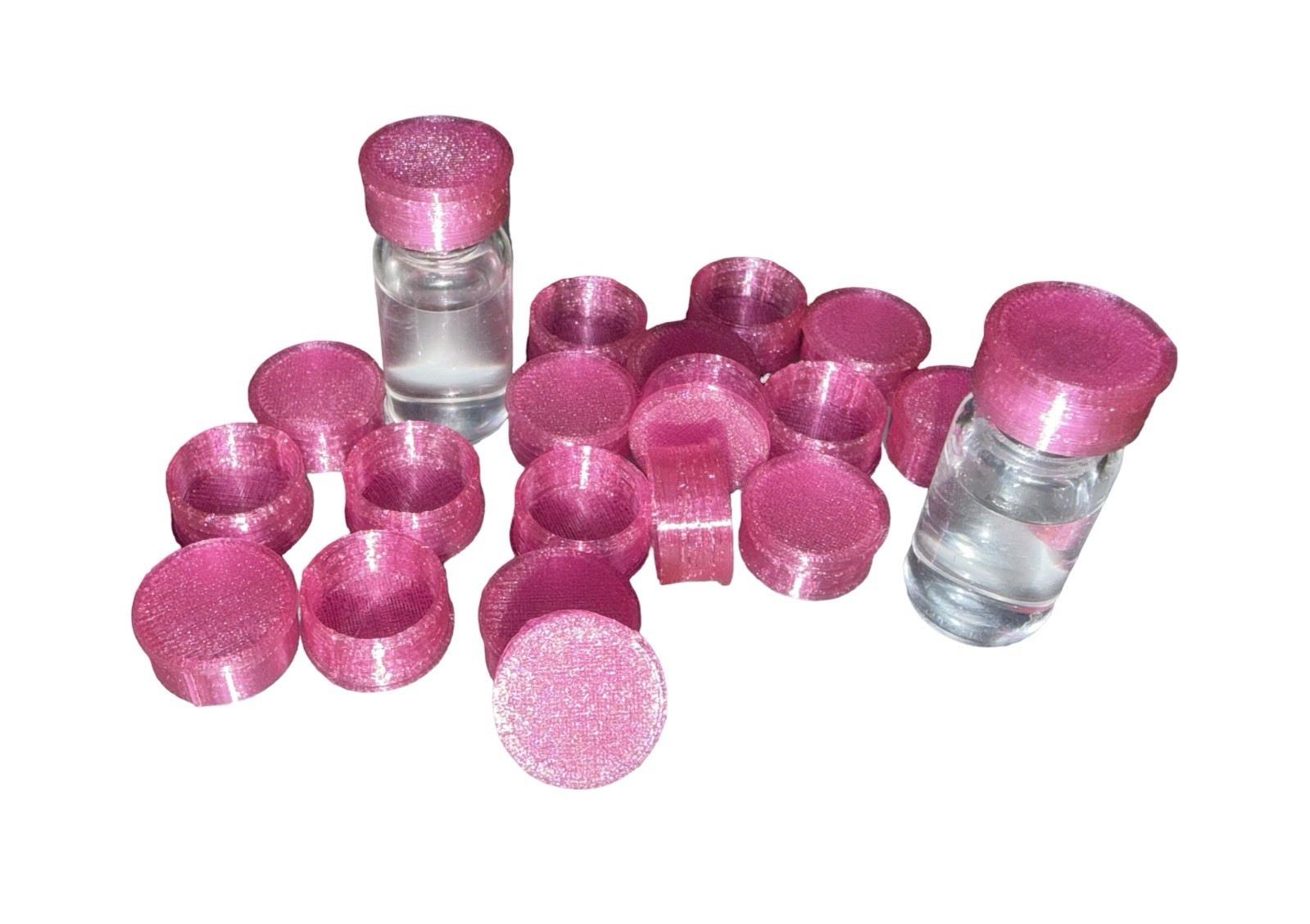x25 Flexible 3ml Vial Caps – Pink