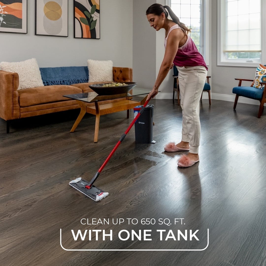 O-Cedar H2prO™ Flat Mop System with Dual Tank Design and Reusable Microfiber Pad