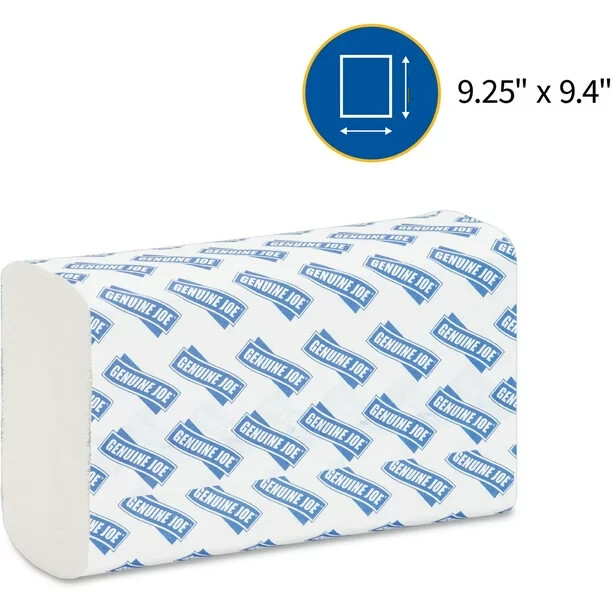 4000 White Paper Multifold Towels Bulk C-Fold Recycled Fiber Genuine Pack of 16