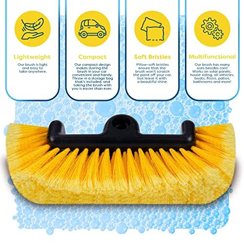 SCRUBIT 12″ Car Wash Brush with Soft Bristles for Car Truck Assorted Colors