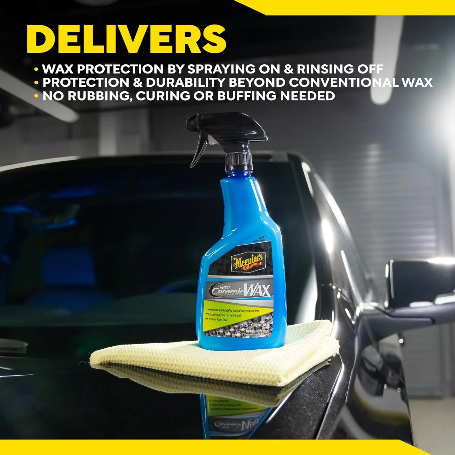 Hybrid Ceramic Wax Spray 26 Oz Advanced SiO2 Protective Car Detailing Sealant