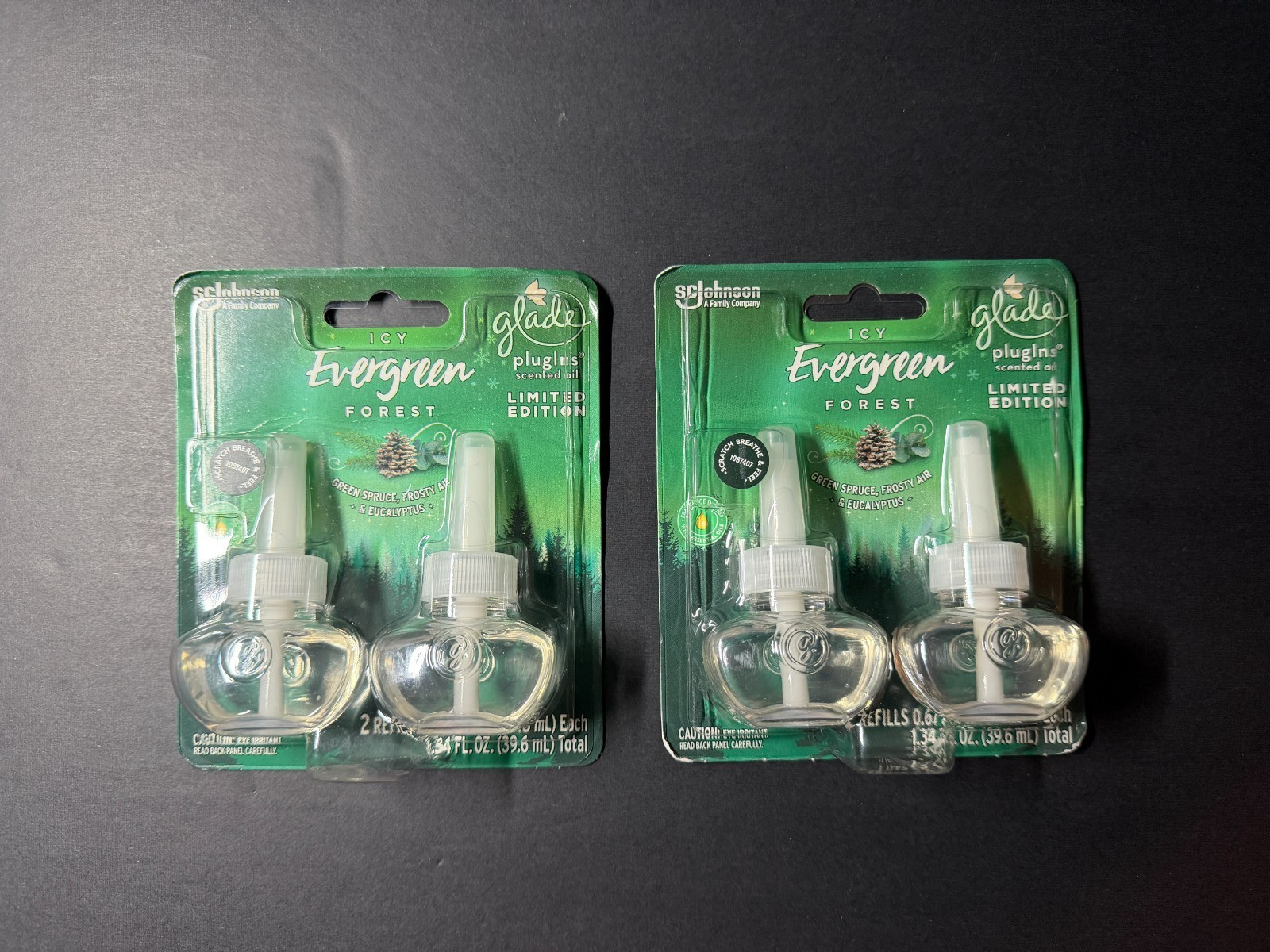 4 Count Glade Plugins Scented Oil Refills – Icy Evergreen Forest – Limited Ed