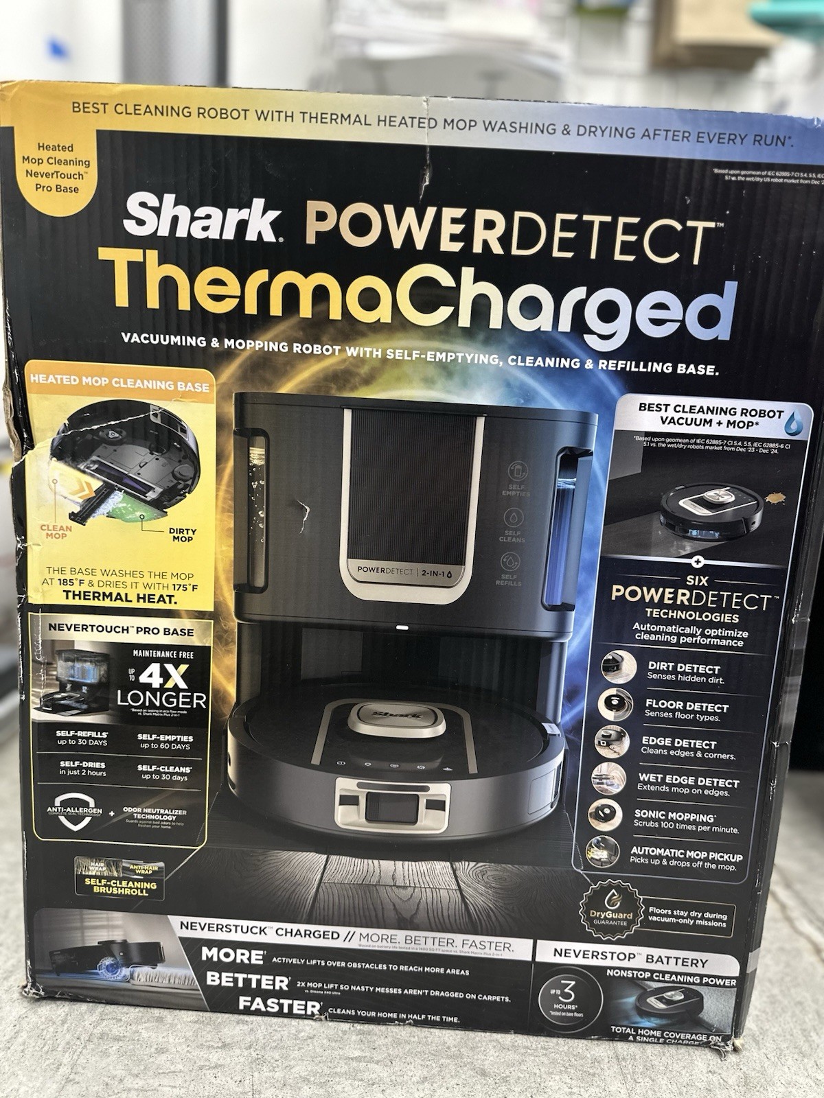 Shark PowerDetect RV2910XE 2 In 1 Robot Vacuum And Mop With Heated Mop Brand New