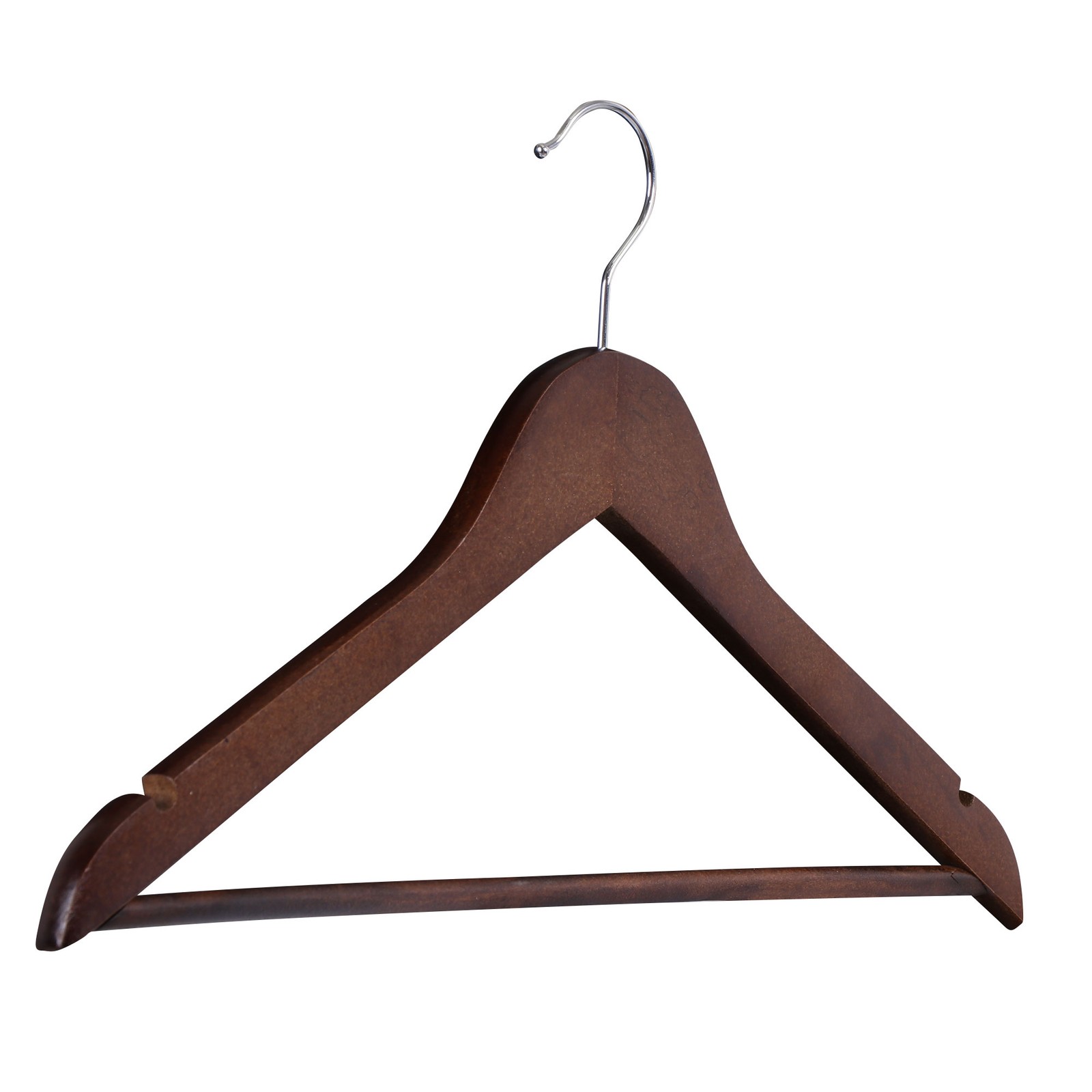 Premium Wooden Hangers 50 Pack Non-Slip Coat Clothes Hangers w/Swivel Hook Brown