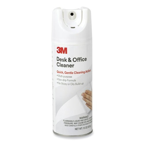 3M Desk and Office Spray Cleaner, Unscented, 15 oz Aerosol Spray, 3/Pack