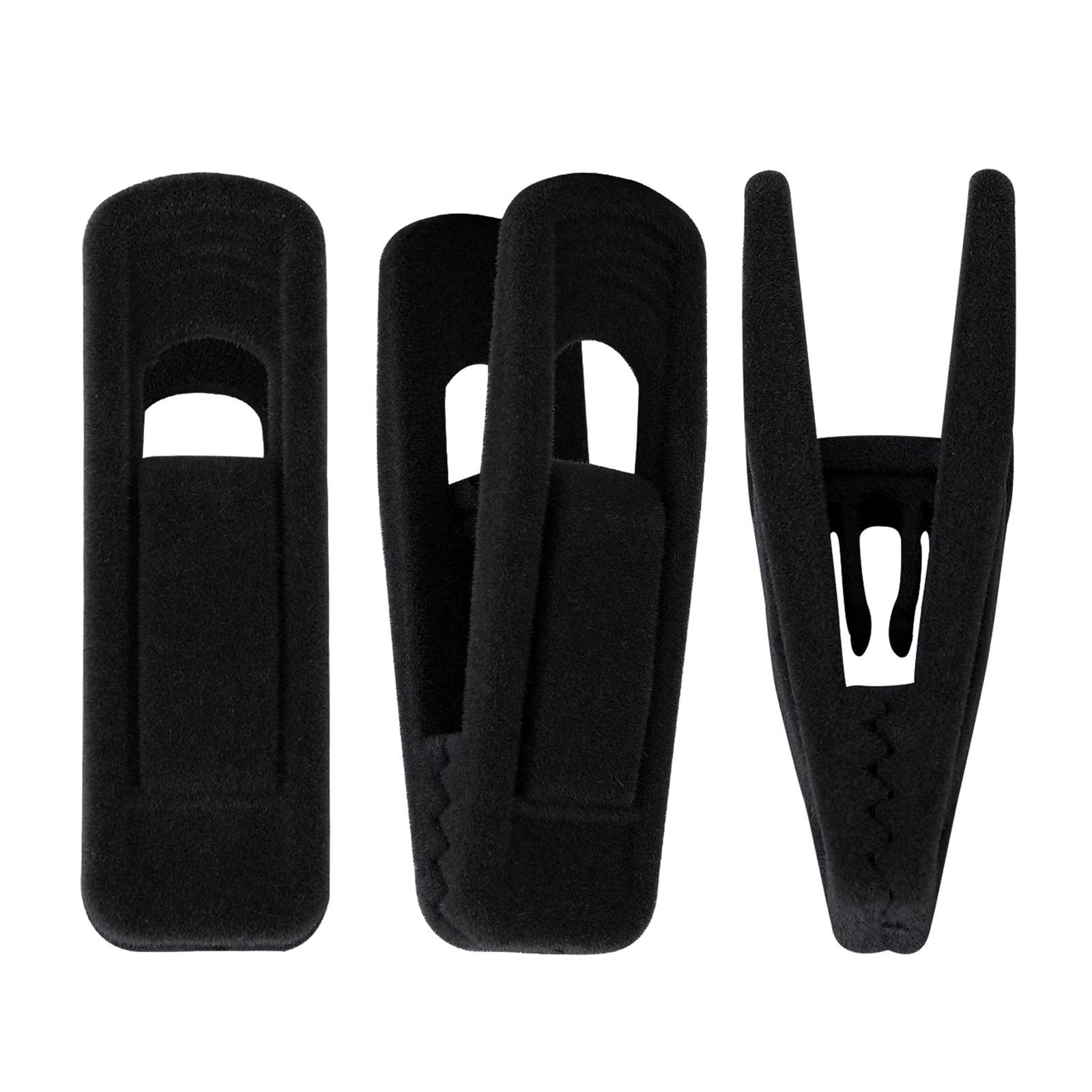 20 PCS Black Thin Velvet Hanger Clips Strong Finger Clips For Pants Closet Kit