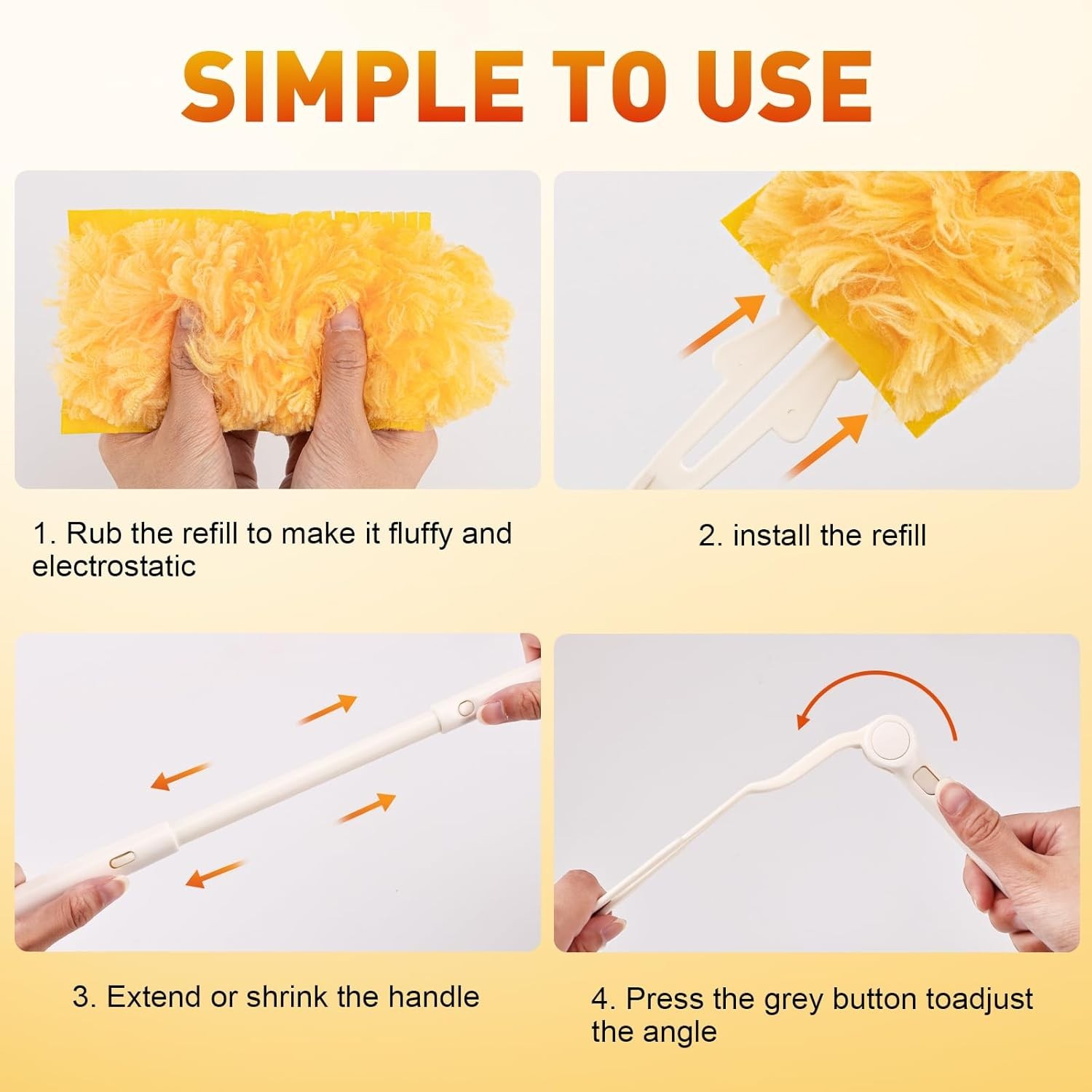 Heavy Duty Duster Refills Microfiber Dusting Kit for Furniture Ceiling Fan