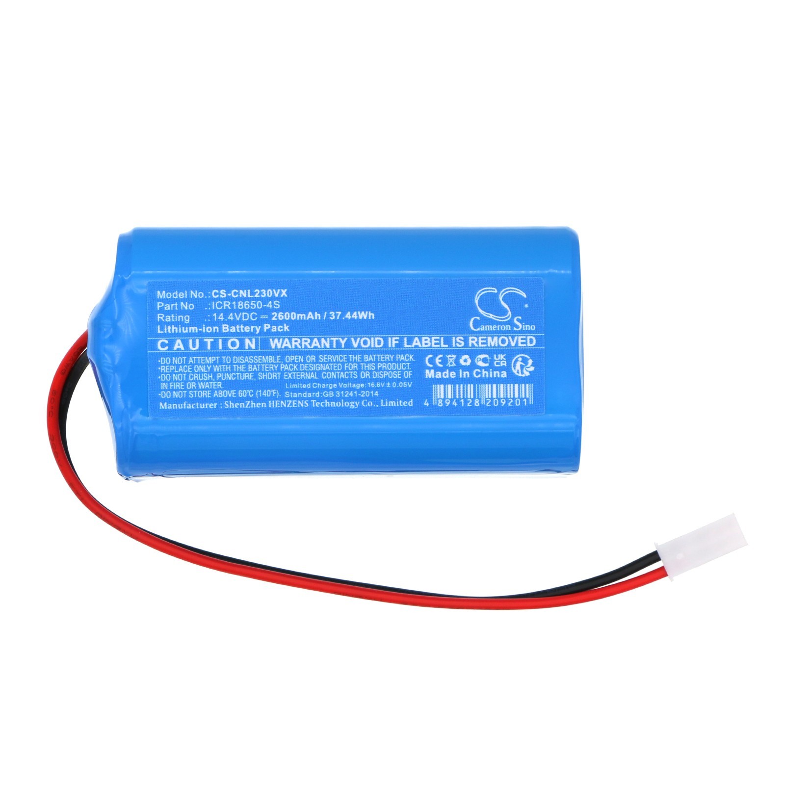 BATTERIE Li-Ion 14.4V 2600mAh Type ICR18650-4S For Ikohs Create Netbot S23
