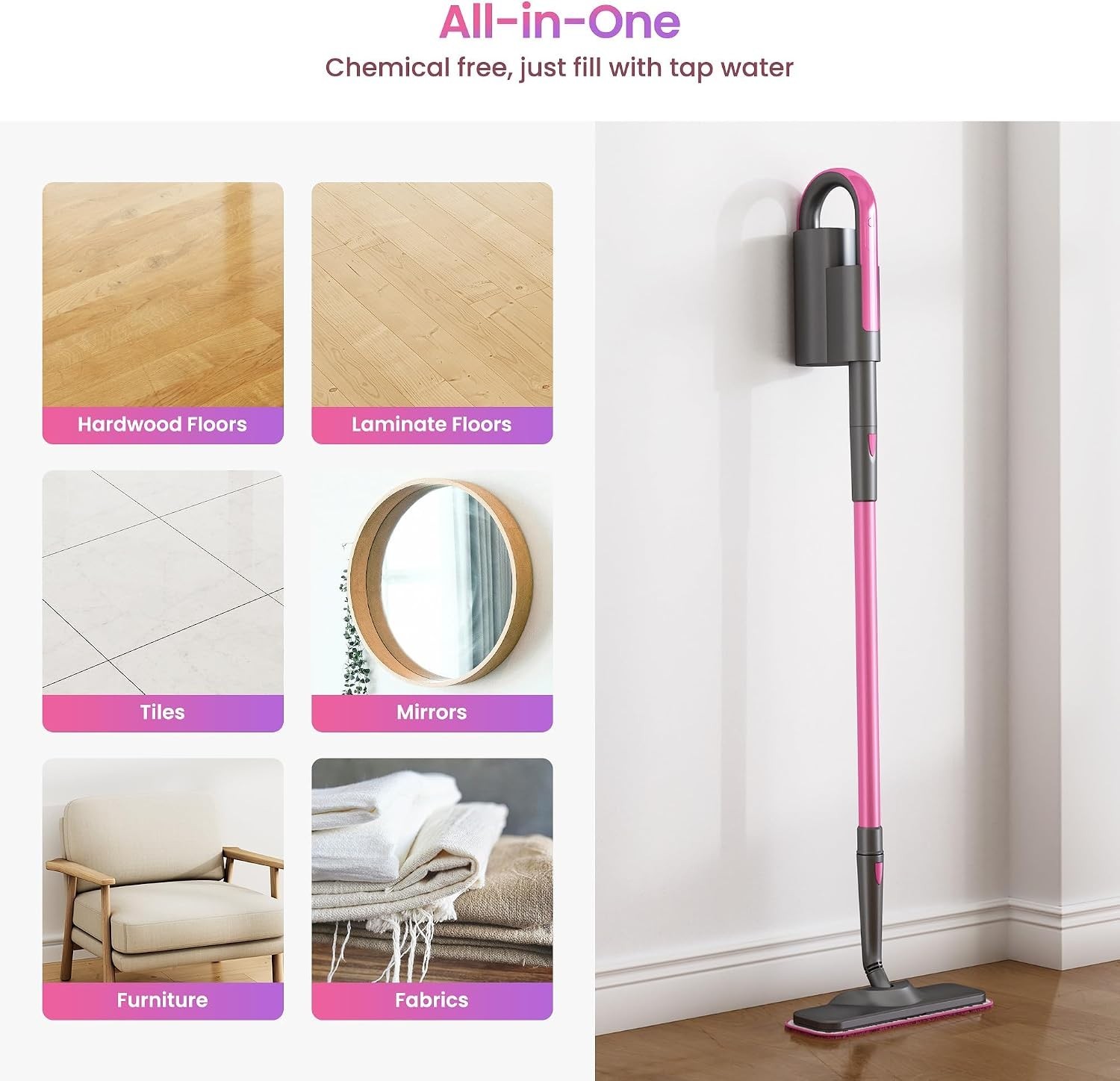 Schenley 14-in-1 Steam Mop Floor Cleaner & Detachable Handheld Steamer