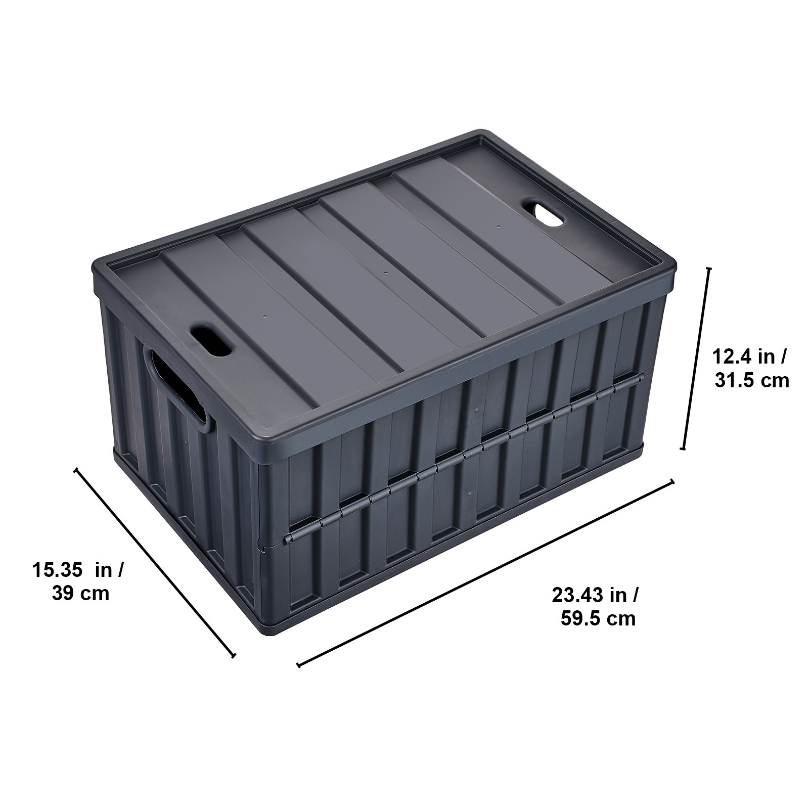 VEVOR Collapsible Storage Bins with Lids Folding Stackable Containers 65L 3-Pack