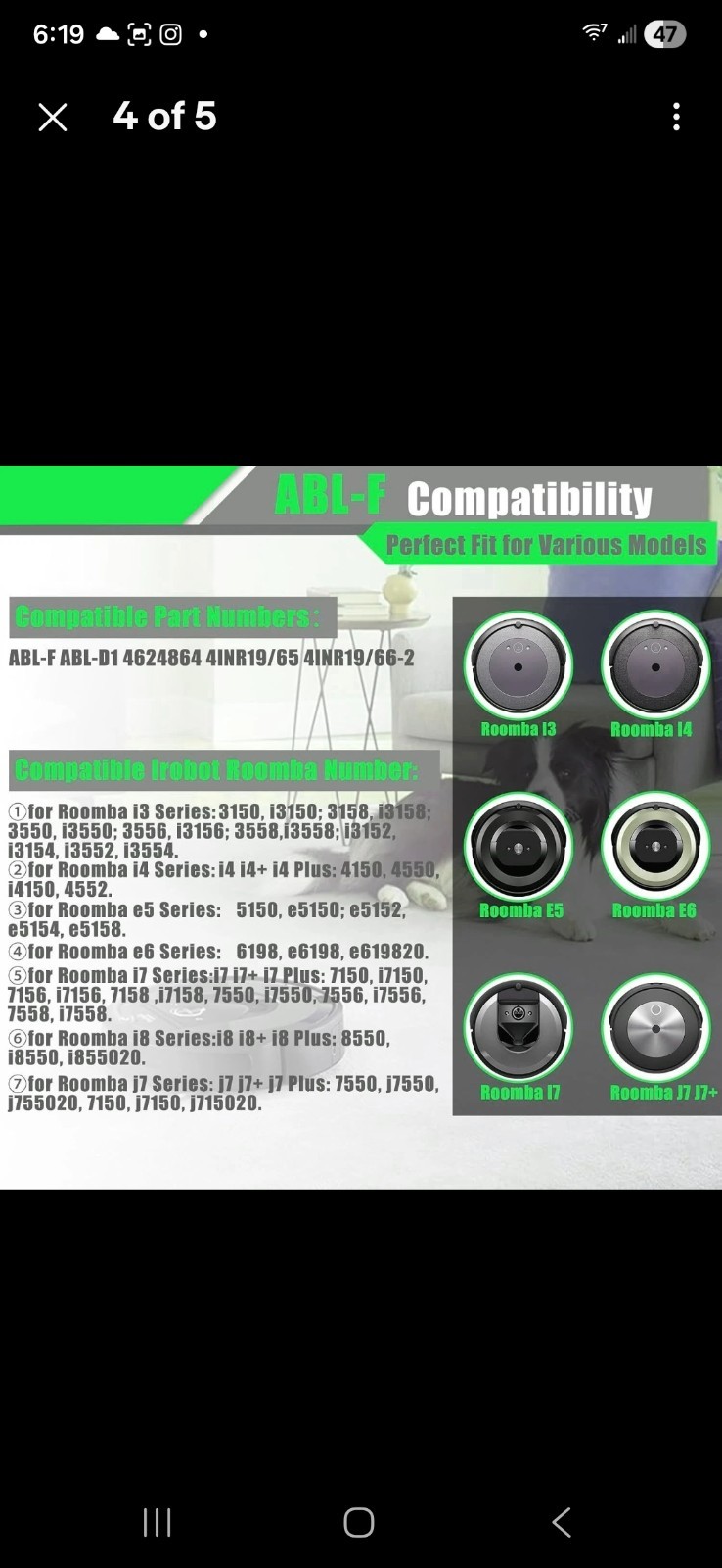 iRobot Roomba i8 i7 i6 i4 i3 e5 j7 Battery Replacement for All Models New
