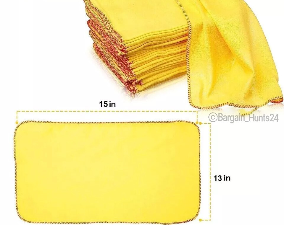 6 Count Cleaning Cloth Yellow Dust Towel Rag Car Polishing Detailing (Pack of 2)