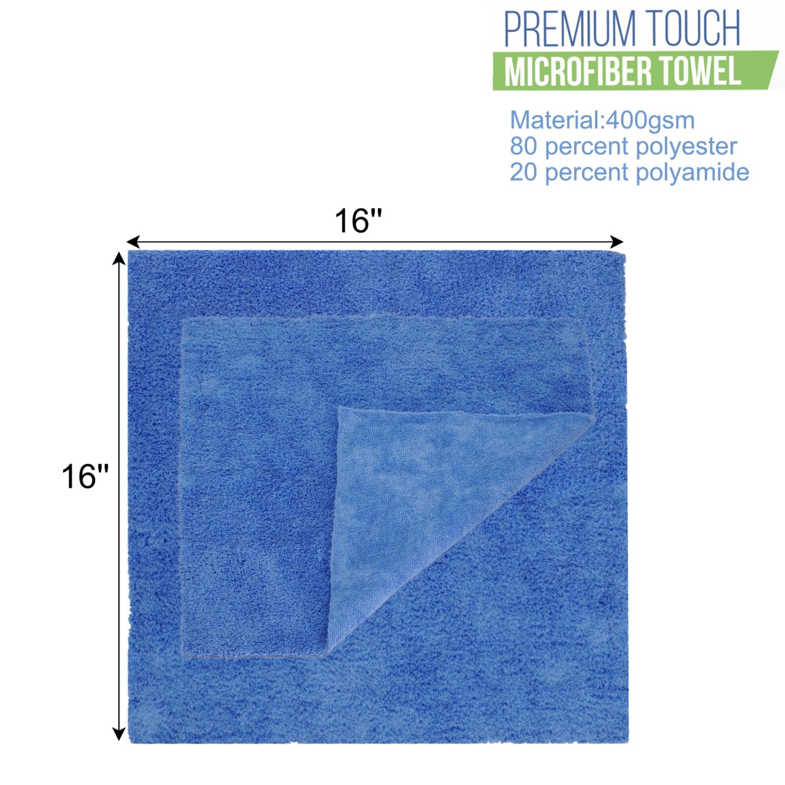 Microfiber Towels – 16×16 in. – Edgeless – 400 GSM – Pack of 12 – Scratch Free